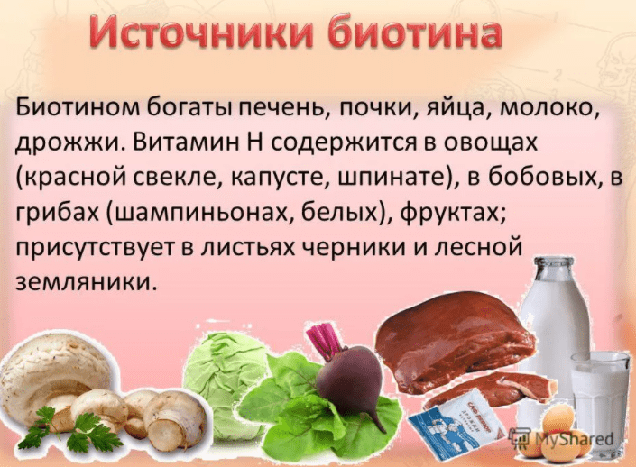 Биотин от выпадения волос в продуктах