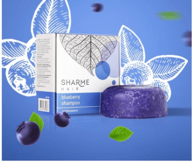 Натуральный твердый шампунь Sharme Hair Blueberry с ароматом черники для блондинок